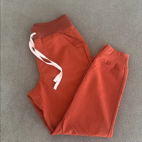 FIGS “auburn” Jogger Pants with Pink Drawstring - Picture 2 of 6